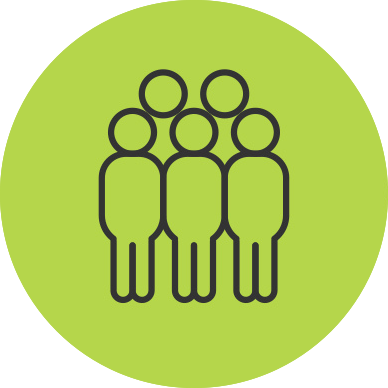 Icon representing a group of people.